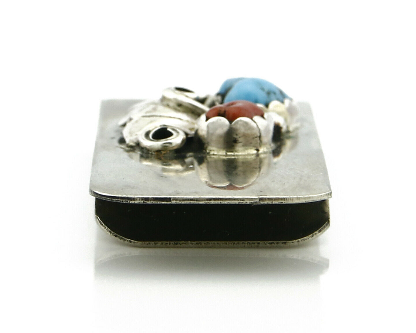 Navajo Money Clip .925 Silver & Nickle Sleeping Beauty Turquoise Artist Native