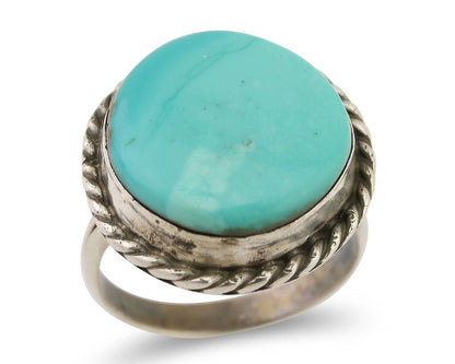 Navajo Handmade Ring 925 Silver Turquoise Native American Artist C.80's