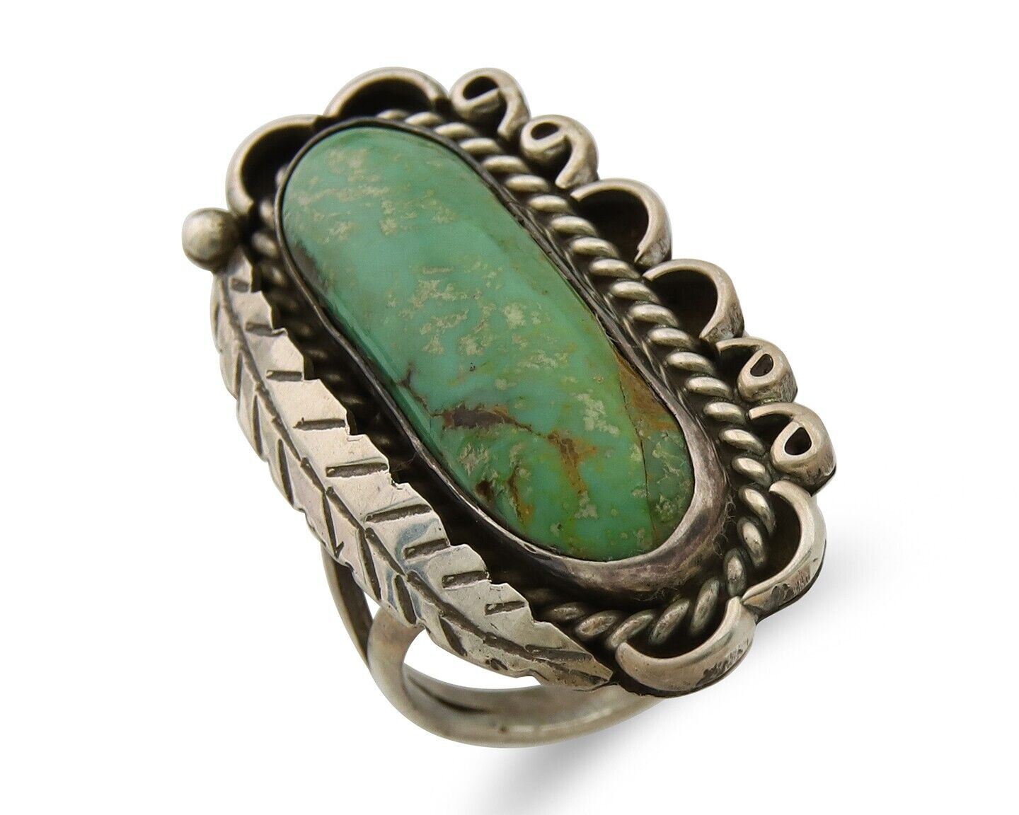 Navajo Ring .925 Sterling Blue Turquoise Artist Signed R Yazzie C.80's