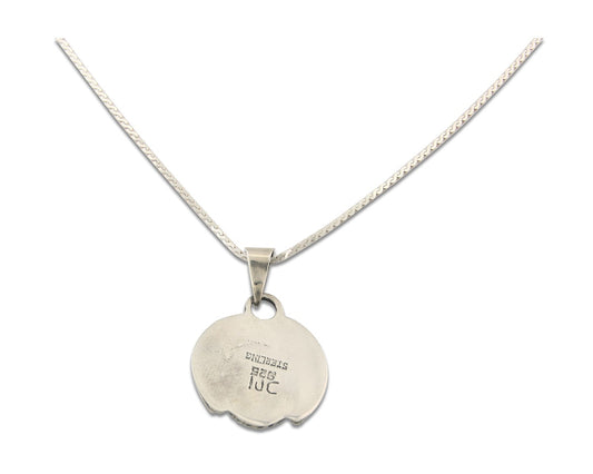 Navajo Sterling Silver Necklace Tiger Eye Sapphire Vintage Handmade Signed IJC