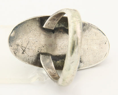 Navajo Ring 925 Sterling Natural Mined Turquoise Handmade C.80's Size 7.5