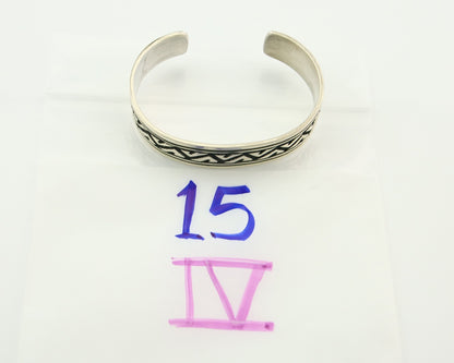 Navajo Bracelet 925 Silver Artist Signed Thomas Singer Cuff Made in the 1980's