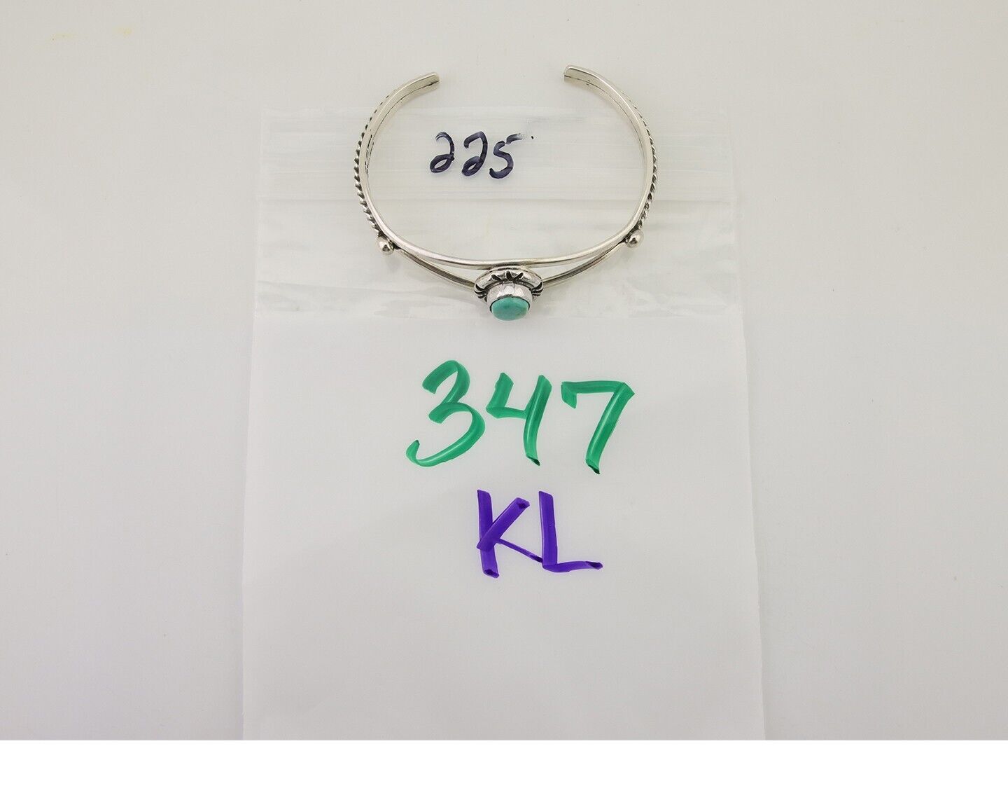 Navajo Bracelet 925 Silver Blue Turquoise Artist Signed Gecko C.80's