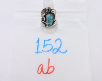 Navajo Ring 925 Silver Kingman Turquoise Native American Artist C.80's
