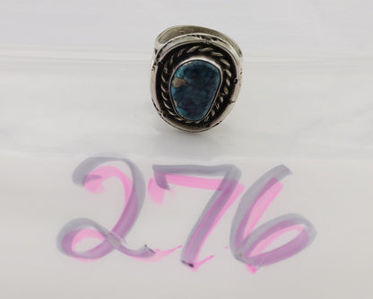 Navajo Handmade Ring 925 Silver Spiderweb Turquoise Native American Artist C.80s