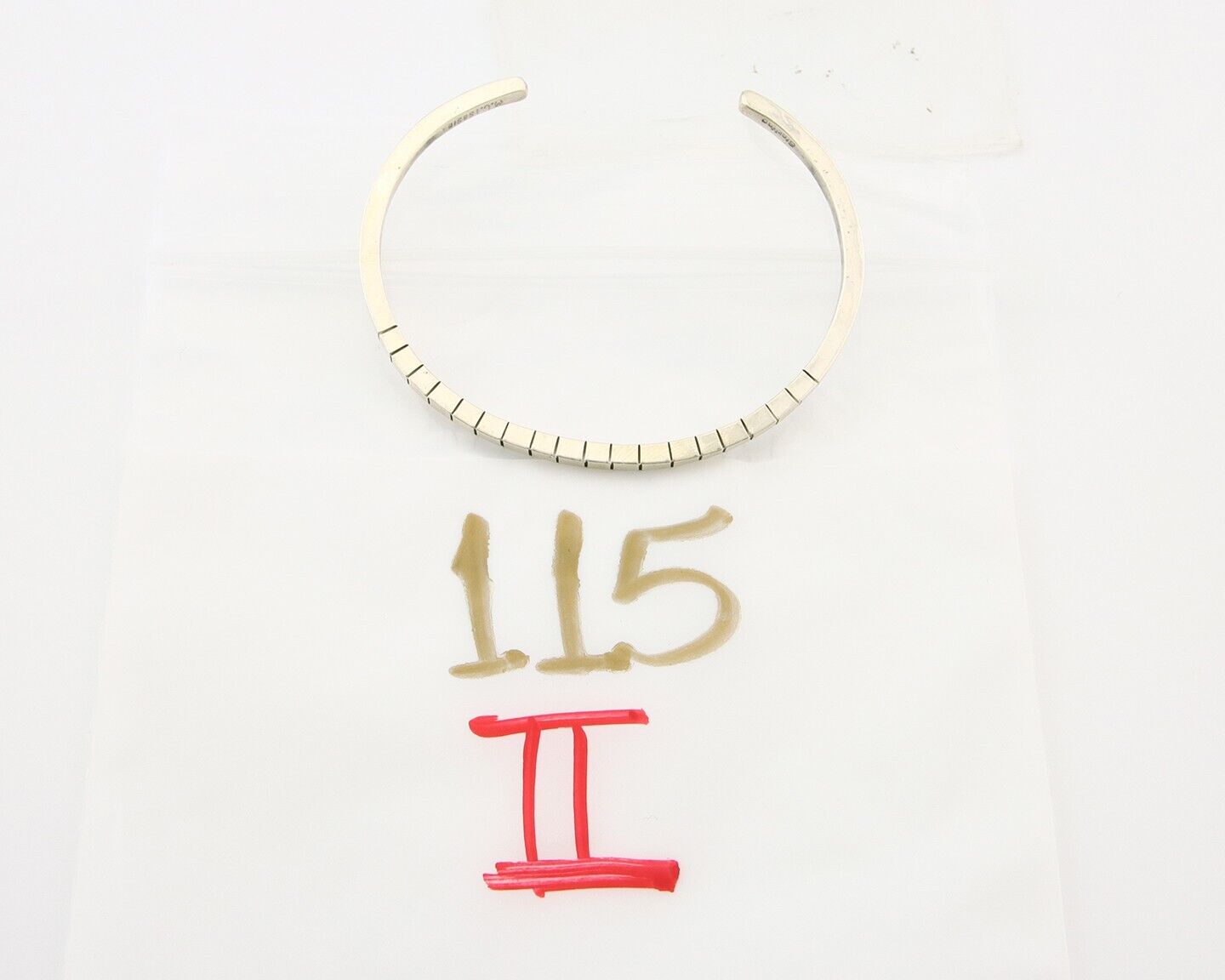 Navajo Bracelet 925 Silver Hand Stamped Signed M.C. ISASIB C.80's