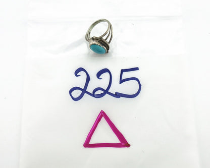 Navajo Ring 925 Silver Sleeping Beauty Turquoise Artist Signed JW C80