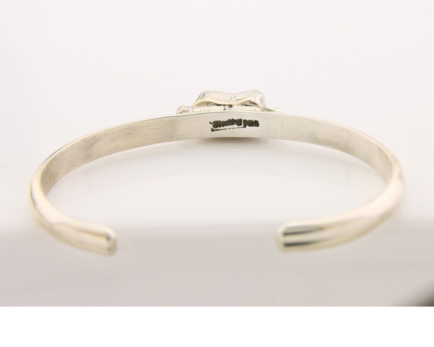 Navajo Bracelet .925 Silver Mediterranean Red Coral Cuff Native Artist C.80's