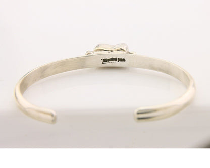 Navajo Bracelet .925 Silver Mediterranean Red Coral Cuff Native Artist C.80's