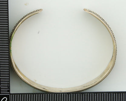 Navajo Bracelet 925 Silver Inlaid Coral & Turquoise Cuff Artist Signed LB C.80's