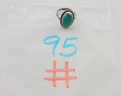 Navajo Ring 925 Silver Natural Blue Turquoise Native American Artist C.80's