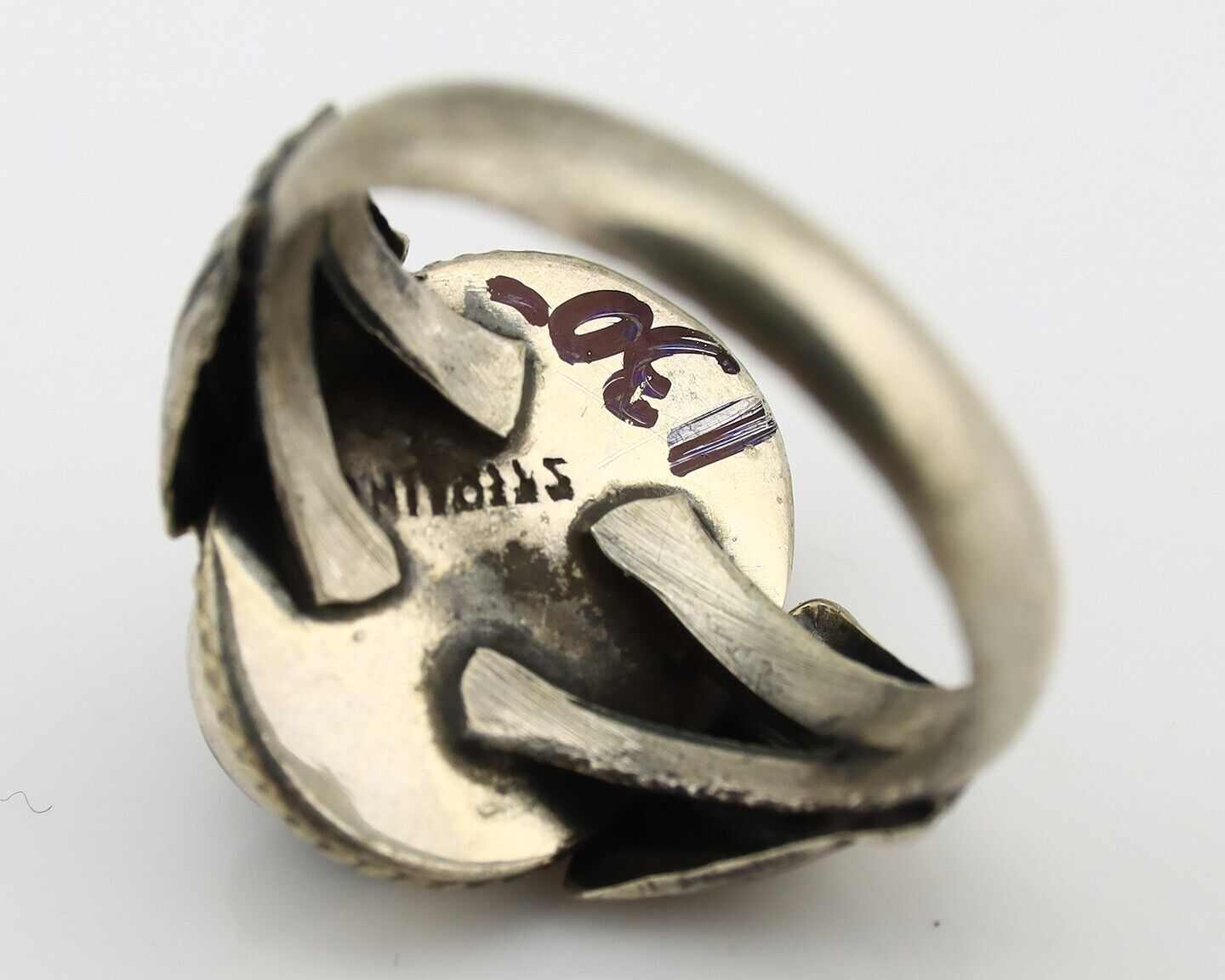 Navajo Handmade Ring 925 Silver Natural High Grade Fire Opal Native Artist C.80s