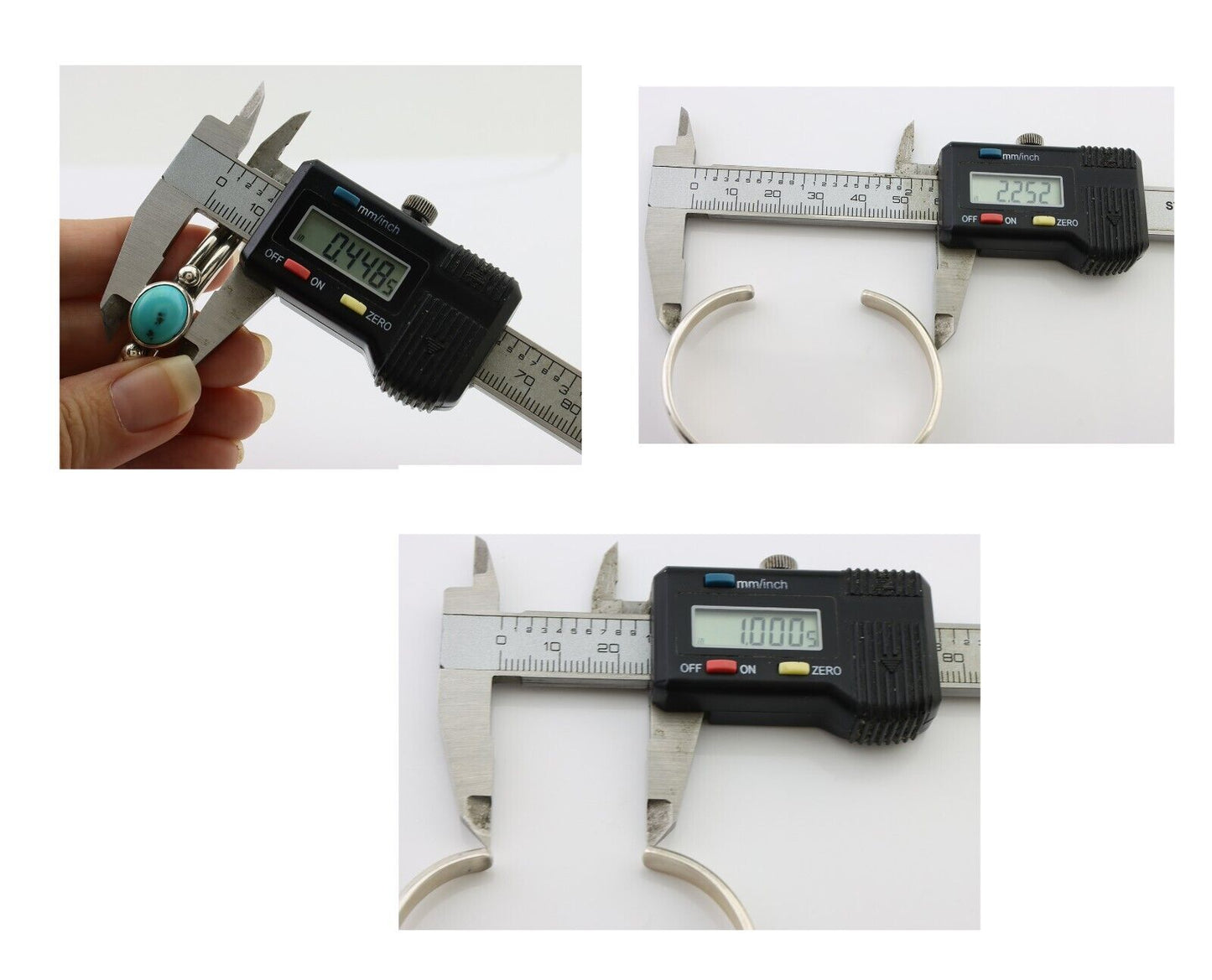 Navajo Cuff Bracelet 925 Silver Natural Blue Turquoise Native American C.80's