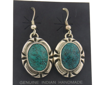 Navajo Earrings 925 Silver Handmade Natural Turquoise Native Artist C.80's