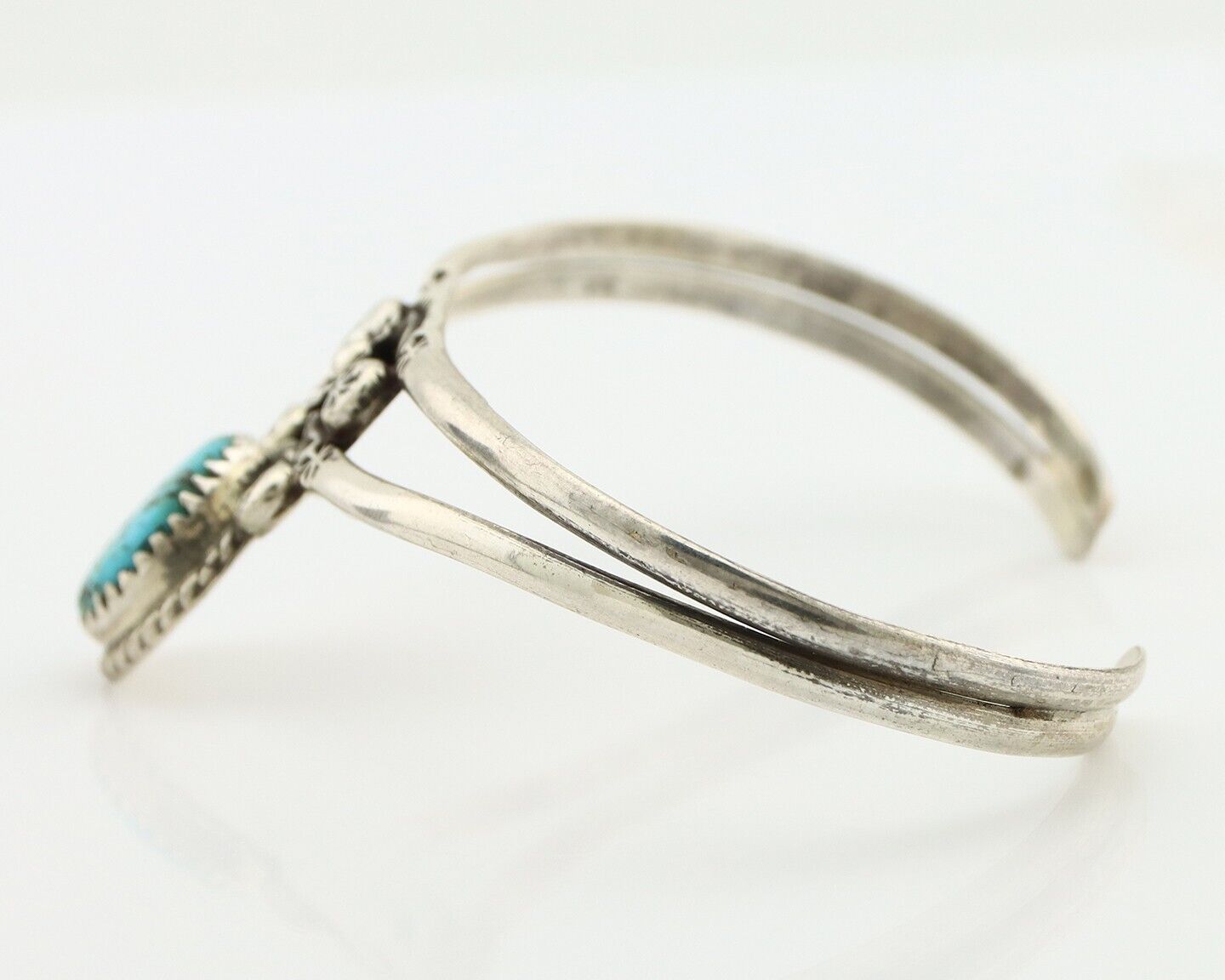 Navajo Bracelet 925 Silver Kingman Turquoise Artist Native American C.80's