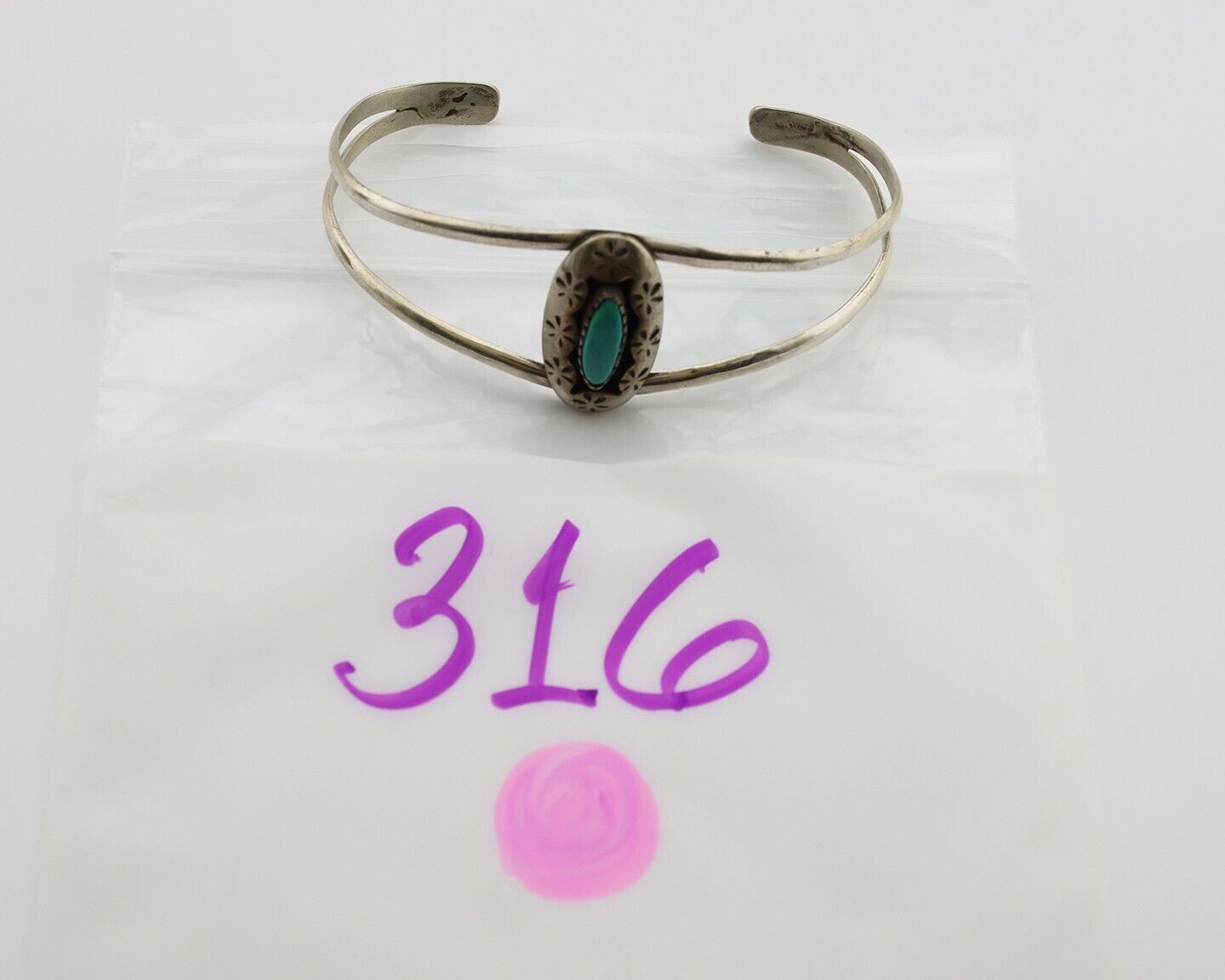 Navajo Bracelet 925 Silver Kingman Turquoise Artist Signed IJC C.80's