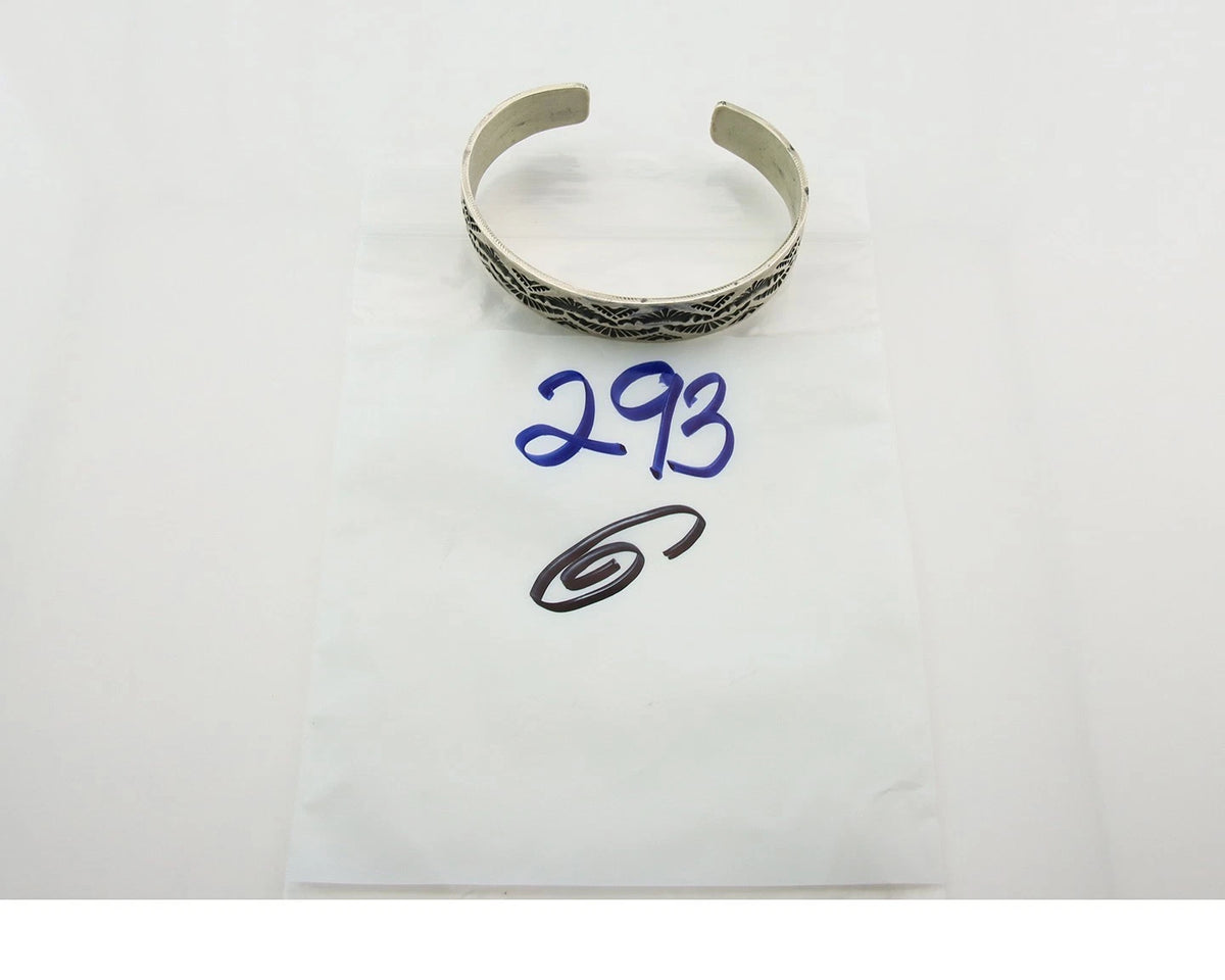 Navajo Cuff Bracelet 925 Sterling Silver Vintage Heavy Hand Stamped