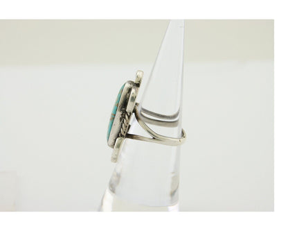 Navajo Handmade Ring 925 Silver Turquoise Native Artist C.80's