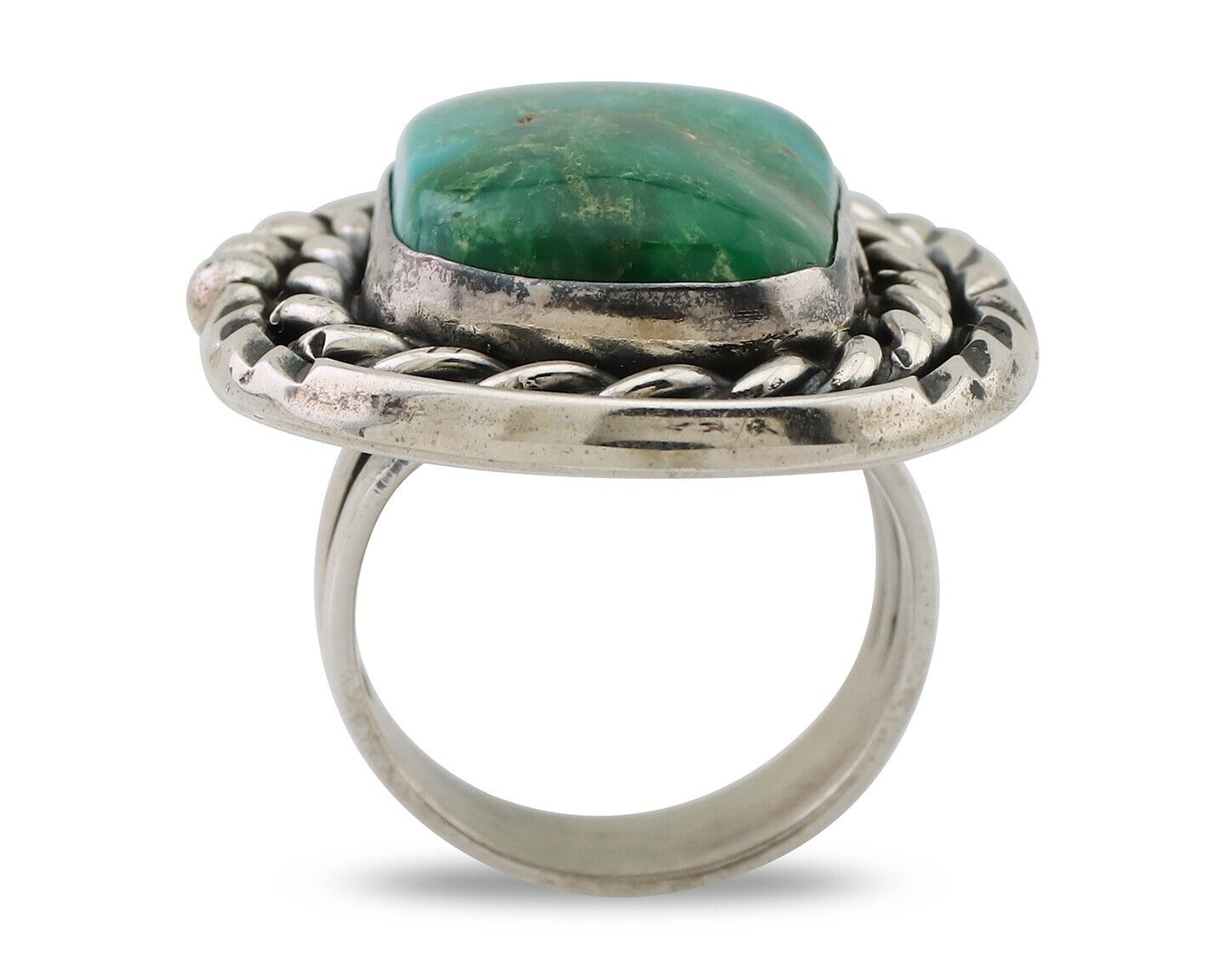 Navajo Ring 925 Silver Royston Turquoise Native American Artist Size 7.0 C.80's