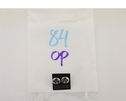 Navajo Handmade Earrings 925 Silver Turquoise Native American Artist C.80's