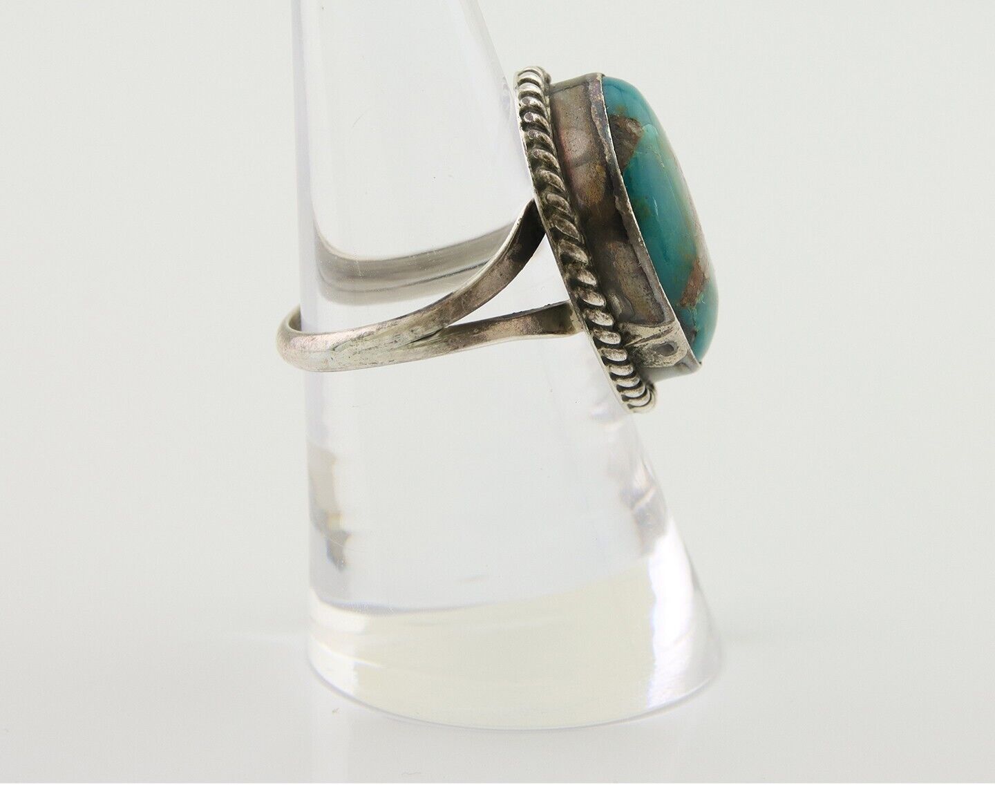 Navajo Ring 925 Silver Natural Blue Turquoise Native American Artist C.80's
