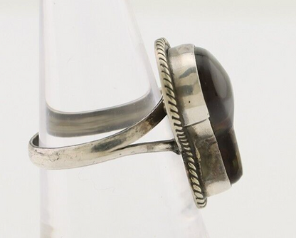 Navajo Handmade Ring 925 Silver Natural Fire Opal Native Artist Size 6.5 C.80's