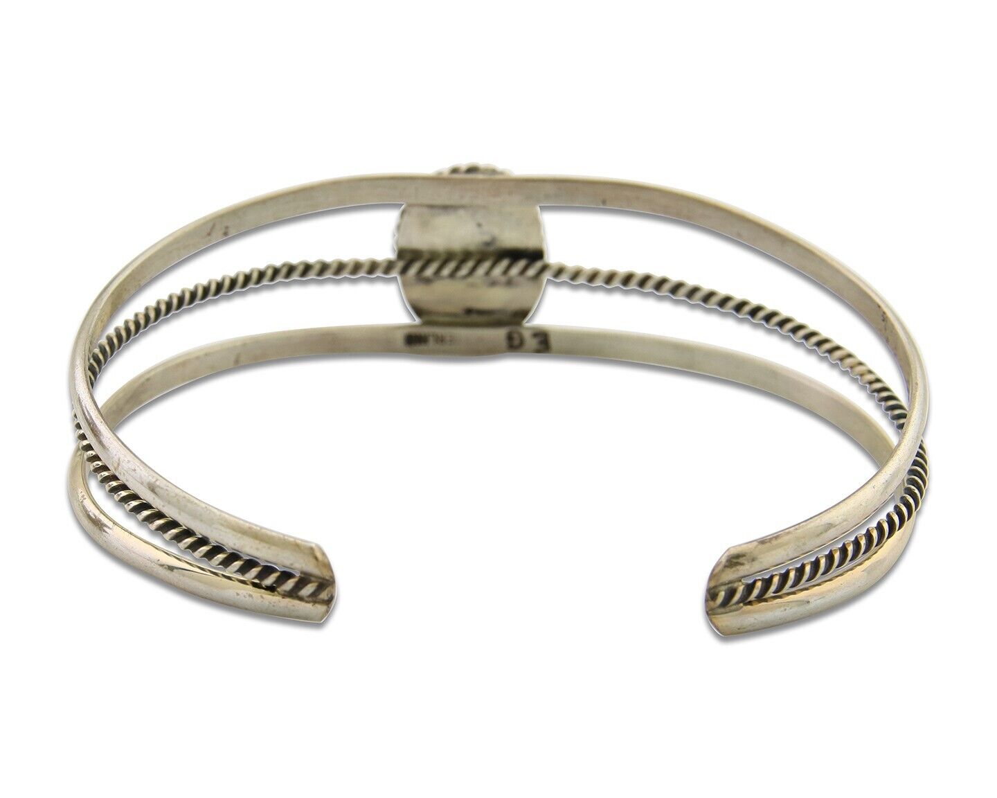 Navajo Cuff Bracelet 925 Silver Turquoise Cuff Artist Signed EG C.80's