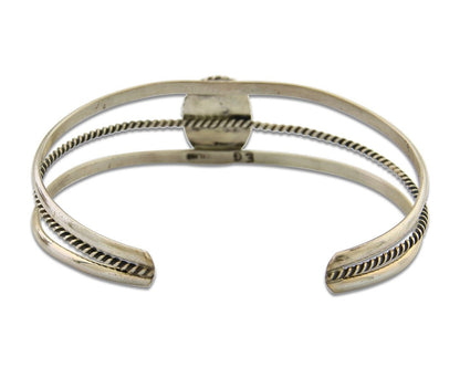 Navajo Cuff Bracelet 925 Silver Turquoise Cuff Artist Signed EG C.80's