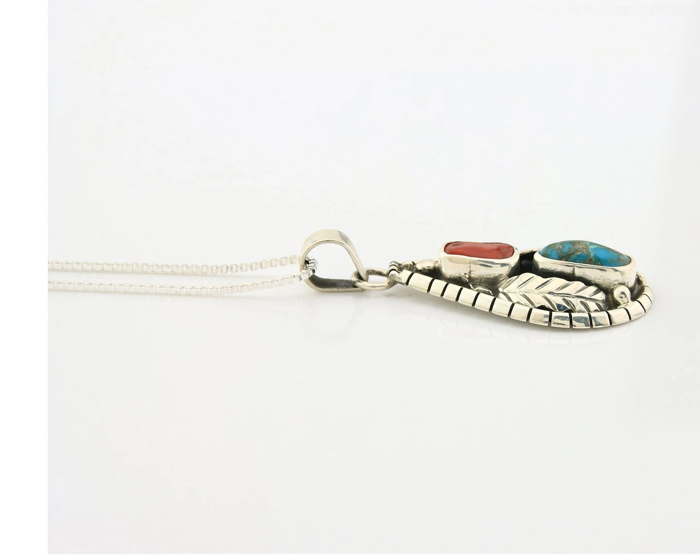 Navajo Necklace Sterling Authentic Gemstone Traditional Signed Teepee