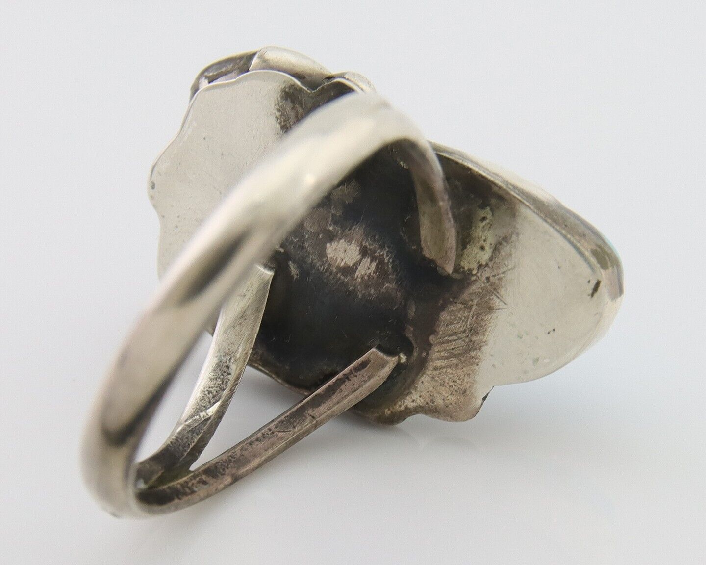 Navajo Ring 925 Silver Sleeping Beauty Turquoise Native American Artist C.80's