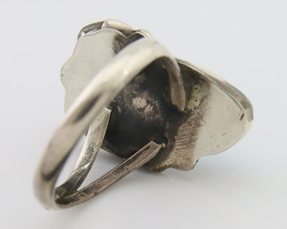 Navajo Ring 925 Silver Sleeping Beauty Turquoise Native American Artist C.80's