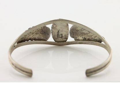 Navajo Handmade Bracelet 925 Silver Natural Blue Turquoise Artist Signed E C.80s