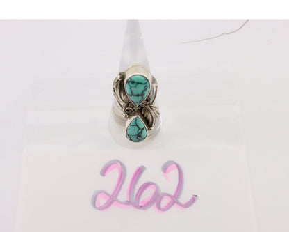 Navajo Handmade Ring 925 Silver Natural Tuquoise Artist Signed R E C.80's
