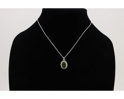 Navajo Necklace 925 Silver Natural Kingman Turquoise Native Artist C.2008