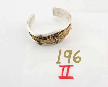 Navajo Bracelet 925 Silver & 12k Yellow Gold Filled Signed Justin Morris C.80's