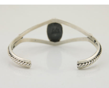 Navajo Bracelet 925 Silver Blue Turquoise Artist Signed Gecko C.80's