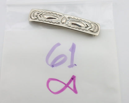 Women's Navajo Hair Clip Hand Stamped 925 Silver Native American Artist C.80's