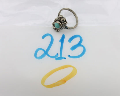 Navajo Ring 925 Silver Natural Blue Turquoise Native American Artist C.1980's