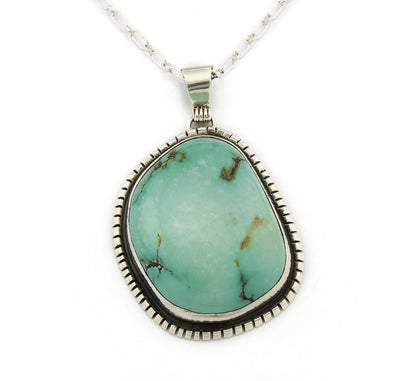 Navajo Necklace Sterling Silver Turquoise Signed Teepee