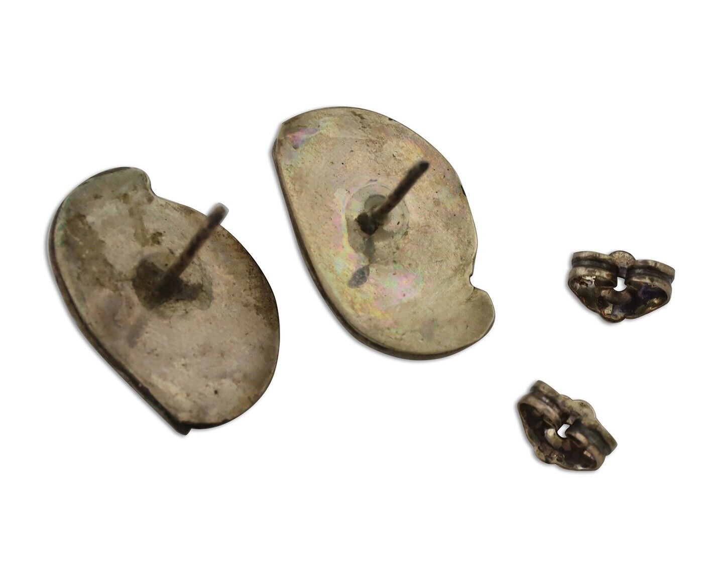 Navajo Earrings 925 Silver Natural Turquoise Native American Artist C.80's