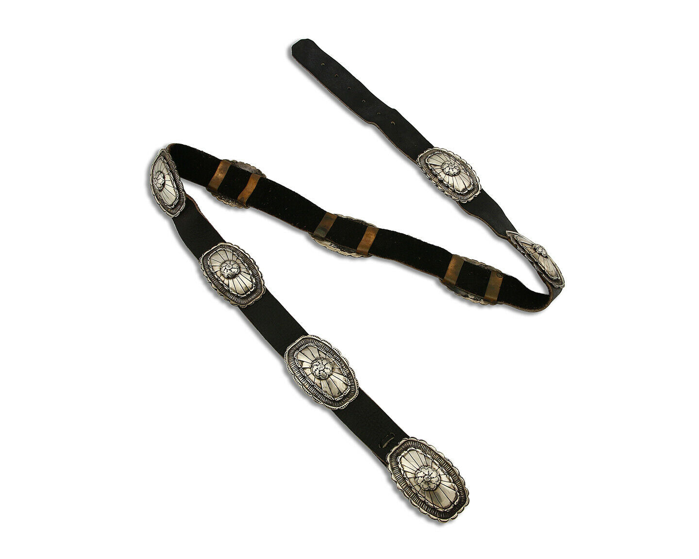 Navajo Concho Belt .925 Silver Handmade Signed Tom Willeto C.1980's