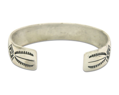 Navajo Bracelet 925 Silver Inlaid Turquoise Coral Artist Signed Stanley Bain C80