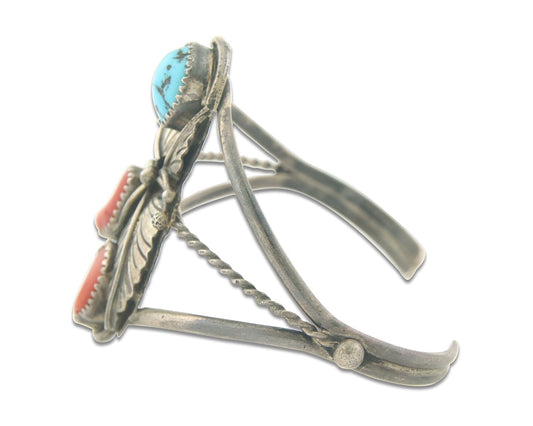 Vintage Navajo Bracelet 925 Silver Handmade Authentic Gemstone Signed C Yazzie