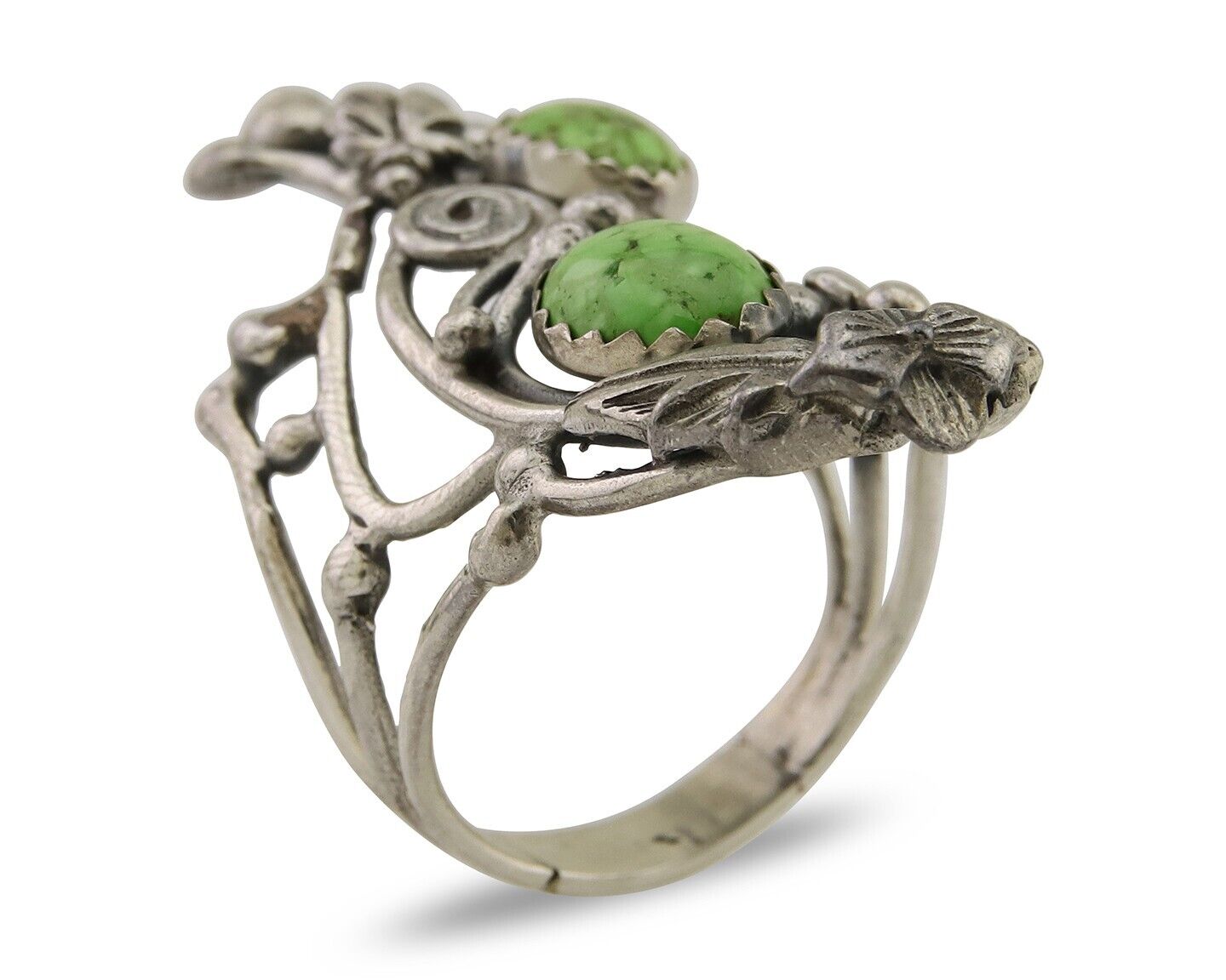 Navajo Ring 925 Silver Natural Denim Lapis Artist Signed Prairie Fire C.80's