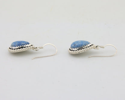 Navajo Earrings 925 Silver Blue Denim Lapis Artist Signed First Eagle C.80's