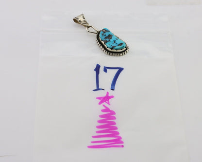 Navajo Necklace Pendant 925 Silver Turquoise Artist Tony Guerro C.80's