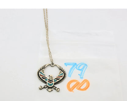 Navajo Phoenix Necklace Sterling Silver Natural Gemstone Vintage Native Artist
