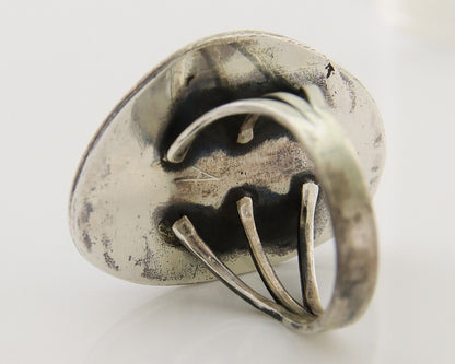 Navajo Ring 925 Silver Blue Turquoise Native American Artist C.80's
