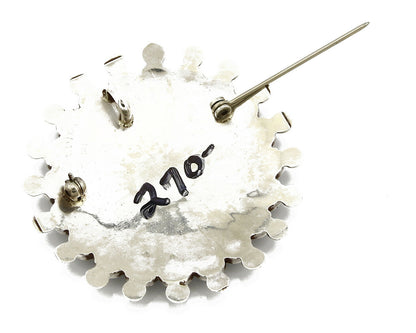 Zuni Signed Artist Victoria Unkestine Inlaid .925 SOLID Silver Tewa Pendant Pin