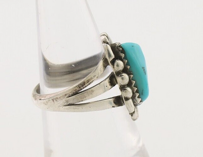 Navajo Ring 925 Silver Sleeping Beauty Turquoise Native American Artist C.80's